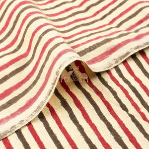 ผ้าพิมพ์ลายบล็อกอินเดีย ผ้าลายทางพิมพ์ลายบากรู สำหรับทำเสื้อผ้า ผ้าฝ้ายเนื้อนุ่ม ลายพิมพ์บากรู - Product Image 6