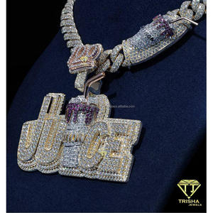 Cadena Cubana de Moissanita Chapada en Oro de 18K Estilo Hip Hop con Colgante de Vaso de Jugo, Collar de Lujo para Hombre y Mujer, Regalo - Product Image 3
