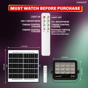 Lámpara Solar para Exteriores Homehop, Impermeable, 100W, LED, Automática, para Pared, Hogar, Jardín, Balcón, Patio - Product Image 2