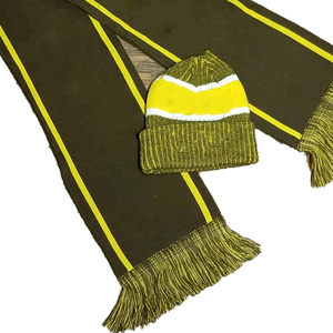 ชุดบีนนี่ผ้าพันคอยาว iota phi theta IPT สีน้ำตาลและสีทอง | ชุดปักลายเซนทอร์ฤดูหนาวแบบกำหนดเองชุดถักลายกรีกลายจุด Argyle - Product Image 2