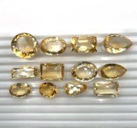 Lot de pierres précieuses en citrine naturelle facettées de formes variées, 13-29 mm, certifiées IGI, pour la fabrication de bijoux