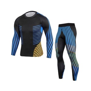 Ensembles de compression sportifs 2 pièces de qualité supérieure pour hommes – Collants de course et d'entraînement, tenues de gym compressives – Vente en gros - Product Image 1