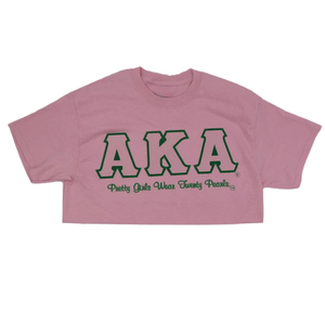 AKA Pretty Girls Wear Twenty Pearls เสื้อยืดคอกลมผู้หญิงสไตล์กรีกสีเขียวและสีชมพู - Product Image 1
