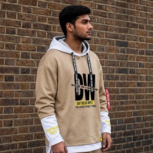Sweat-shirt à capuche surdimensionné pour homme Driftwear Impex, vêtement décontracté d'automne, imprimé avec des lettres, pull en coton tricoté - Product Image 2