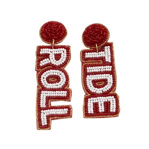 Pendientes Colgantes Hechos a Mano con Cuentas de Semillas Plateadas Verdes en Forma de Flor, Diseño Destacado para Aficionados de los Baylor Bears para el Día del Partido y el Tailgating - Product Image 6