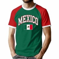 T-shirts Mexique pour hommes, 100% coton, design personnalisé, manches courtes, col rond