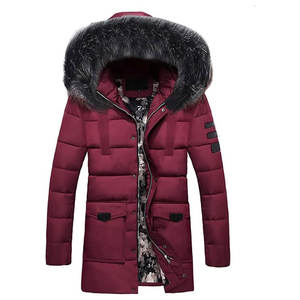 Chaqueta de invierno informal para hombre, parka con capucha de piel sintética, chaqueta cálida para exteriores, chaqueta para clima frío en talla adulta. - Product Image 1