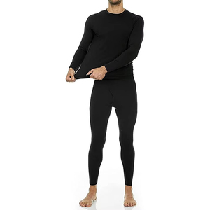 Conjunto de Ropa Interior Térmica para Hombre, Estilo Long John, Grueso, de Manga Larga, Capa Base de Invierno, Parte Superior e Inferior, 1 Pieza, Antibacteriano - Product Image 2