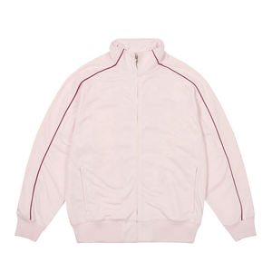 Ensemble de survêtement personnalisé zippé pour homme avec passepoil, tenue de sport décontractée, combinaison, survêtements en coton vierges pour femme - Product Image 4