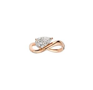 Infinity <b>Twist</b> Pear <b>Shape</b> Freshwater Pearl & Moissanite 925 Silver Bezel Set Engagement Ring with IGI Certification - Product Image 3