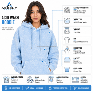 Sudadera con Capucha Oversize de Mujer, Estilo Vintage, Lavado Ácido, Personalizada, OEM, ODM, Marca Privada, Venta al por Mayor - Product Image 6