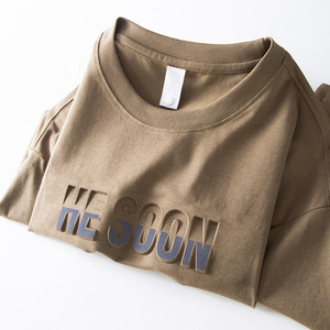 T-shirt surdimensionné pour homme avec logo en relief, t-shirt personnalisé, streetwear, mode, coupe ample, t-shirt décontracté pour homme, vente en gros - Product Image 5