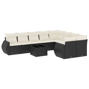 Conjunto de Sofás de Jardín en Negro y Crema - Product Image 2