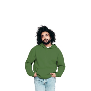 Sweat à capuche surdimensionné en coton 100% de haute qualité, couleur unie, épais, avec logo personnalisé, taille plus, pour homme - Product Image 1