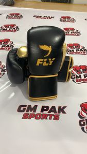 Gants de boxe professionnels - Gants d'entraînement et de sparring en cuir de qualité supérieure - Mittons de frappe Muay Thai or et noir - Product Image 5