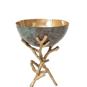 ชามทองเหลืองพรีเมี่ยมพร้อมแท่นวางต้นไม้ของตกแต่งหรูหรากลางโต๊ะเหมาะสำหรับบ้านโรงแรมและที่รับประทานอาหารที่ทันสมัย - Product Image 1