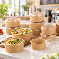 Assiettes et bols en papier de riz jetables personnalisés de 30 oz et 32 oz, grands contenants d'emballage alimentaire de qualité alimentaire pour la restauration à emporter