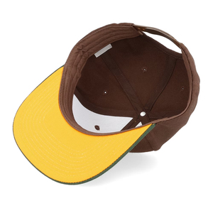 Casquettes Snapback personnalisées de haute qualité avec logo brodé, casquette de baseball à visière plate marron, casquettes Snapback unisexes - Product Image 6