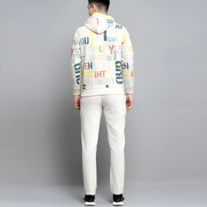 Conjunto de Sudadera con Capucha y Pantalones Deportivos de Forro Polar para Hombre, Ropa Deportiva Informal, Corte Holgado, Ropa de Invierno, Logotipo Personalizado, Venta al Por Mayor - Product Image 3