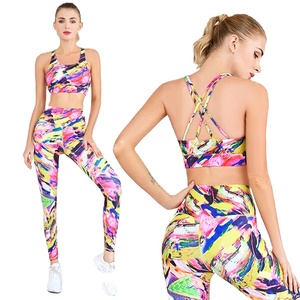 Ensemble de yoga pour femmes grande taille de haute qualité, léger, taille haute, en spandex/polyester, respirant, séchage rapide, 2 pièces - Product Image 1