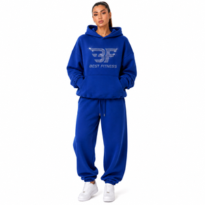 Nuevo Conjunto Deportivo para Mujer, 2 Piezas, Algodón de Alta Calidad, Logotipo Personalizado, Ropa de Lujo, Corte Holgado - Product Image 3