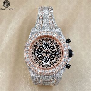 Montre de luxe en acier inoxydable Charm Jewells, boîtier de 40 mm, chronographe, cadran analogique, verre, montre mécanique pour homme, date automatique - Product Image 1