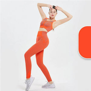 Conjunto Deportivo de Yoga para Mujer, 2 Piezas, Sin Costuras, Alta Elasticidad, Secado Rápido, Ropa Deportiva para Correr, Gimnasio y Fitness, Venta al Por Mayor - Product Image 2