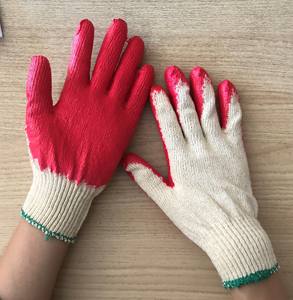 Gants de protection de jardinage en coton et polyester tricotés, enduits de latex, antidérapants, anti-coupure, réutilisables, avec poignet en caoutchouc vietnamien, jauge 10 - Product Image 6