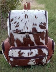 Handmade Leather Hair On Backpack Cowhide Travel Laptop Rucksack Vintage School Bag Durable Design LHBP-0040 - Product Image 1