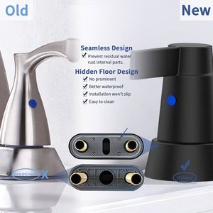 Rubinetto da Bagno Nero Opaco con 2 Maniglie, Girevole a 360 Gradi, a Collo Alto, per Lavabo e Vasca, 4 Pollici - Product Image 5