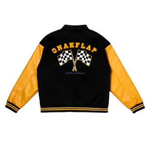 ผู้ผลิต OEM เสื้อแจ็คเก็ตเบสบอลแบบมีแขนหนังปักลายเชนิลคุณภาพสูงสำหรับผู้ชาย สไตล์วิทยาลัย  แบบกำหนดเองได้ - Product Image 4