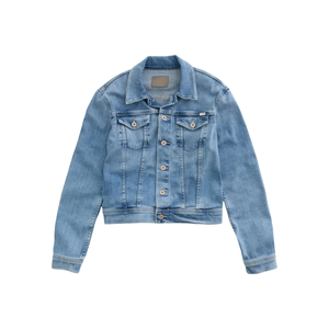เสื้อแจ็คเก็ตยีนส์ผู้หญิงทรงหลวม สไตล์ชัคเก็ต ทรงปกติ ผ้าฟอก สำหรับฤดูร้อน ฤดูหนาว ฤดูใบไม้ร่วง ขายส่ง ผู้ผลิต รับผลิตแบบ OEM ODM - Product Image 1