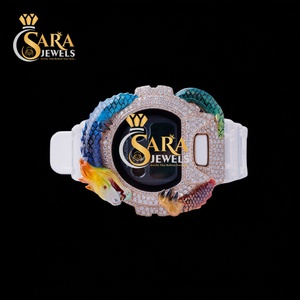 Premium Quality Luxury Mossinate Hip Hop Diamond Watch in Stainless Steel Rubber Band for Mens Available for Affordable Price - Product Image 2