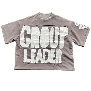 Women's Heavyweight Cotton Vintage Acid Wash T-Shirt Distressed Logo Stone Print Oversize Short Custom Black Design Solid - Product Image 6