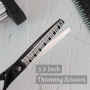 Tijeras de adelgazamiento con mango giratorio de 5,5 pulgadas, tijeras de corte de pelo para barbería, tijeras de peluquero profesionales - Product Image 3