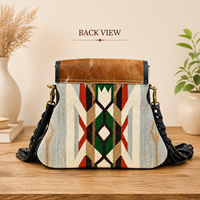 Sacs à bandoulière en cuir de vachette et laine style bohème pour femmes, avec franges |   Cuir artisanal du sud-ouest |   Sac à bandoulière Inde 2026 Export