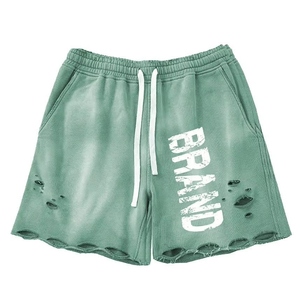 Shorts Jogger Homme Personnalisés en Coton 100% Séchage Rapide, Style Vintage Délavé, en Molleton Bouclette avec Cordon de Serrage - Product Image 3