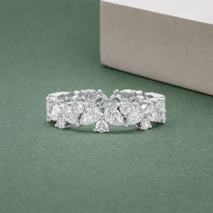 Anillo de Diamantes Cultivados en Laboratorio de 2.16Ct, Oro Sólido de 14K/10K, Corte Pera y Redondo Brillante, Estilo Único, Joyería Fina para Mujer, Banda de Eternidad Personalizada - Product Image 1