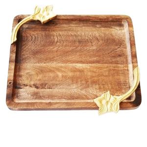 Assiette à bonbons personnalisée en bois véritable Ramadan Eid musulman élégant gâteau au chocolat assiette alimentaire plateau de service - Product Image 1