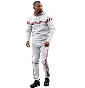 Fabricante de ropa atlética Conjunto de dos piezas con forro polar de invierno Sudadera con capucha Jogger Chándal Trajes de sudor a juego para hombres - Product Image 3