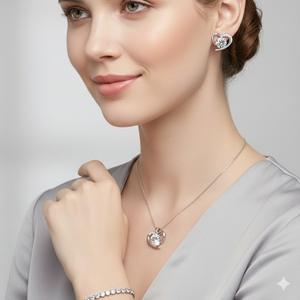 Boucles d'oreilles en or pur 18 carats et argent sterling 925 avec diamant de laboratoire en forme de cœur, cadeau romantique pour petite amie, cadeau de la Saint-Valentin - Product Image 4