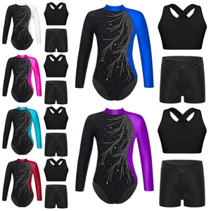 Ensemble de vêtements de danse d'entraînement pour enfants de 6 à 16 ans Costumes de danse pour enfants Justaucorps de gymnastique rythmique pour filles Vêtements de danse de scène - Product Image 1