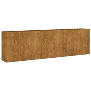 Bac à fleurs et jardinière surélevée en acier Corten rouillé 110,2 x 15,7 x 31,5 po - Product Image 2
