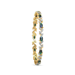 Pulsera de Diamantes Naturales en Cascada SOLITAIREKART de 4.44ct, Claridad VS-SI, Color HI, Diseño en Oro Amarillo de 14kt - Product Image 4
