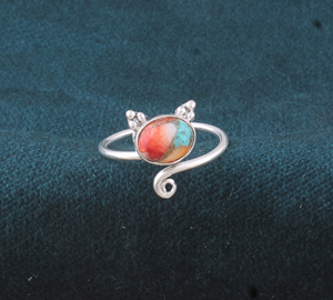 Wholesale Spiny Oyster Copper Amethyst 925 Sterling <b>Silver</b> Classic Party Cute Animal Cat <b>Adjustable</b> <b>Ring</b> Supplier - Product Image 5