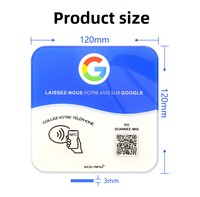Support de carte NFC personnalisé en acrylique, époxy, PVC, bois, avec puce NTAG213 13,56 MHz pour Google Reviews, Instagram, TripAdvisor, Facebook