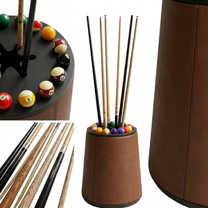 Argmac Flute PU Leather Stainless Steel Brushed Metal For Home Luxury Premium <b>Cue</b> Stand Design for <b>Pool</b> & Snooker Tables - Product Image 6