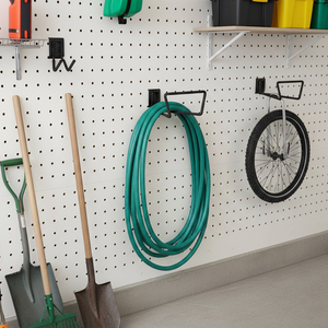 Metal Wall Mounted Multi-Hook Organizer,Large Loop Hook for Garage & <b>Workshop</b> <b>Storage</b> Capacity 45lbs Loading Black GAPGAR007 - Product Image 6