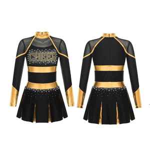 Uniforme de Animadora Juvenil de Poliéster con Mangas Largas y Diseño sin Espalda, Superventas - Product Image 1