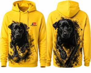 Sudadera con Capucha Amarilla para Hombre Long Mission, 100% Algodón, Sublimación Negra, Corte Regular, Ropa Casual de Invierno - Product Image 5